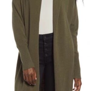 Leith Olive Green Women's Sweater Cardigan